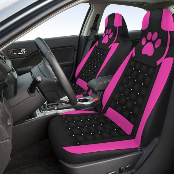 Car Universal Printed Seat Protector Automobile Decoration Supplies, Style: Pink Footprints - Image 5