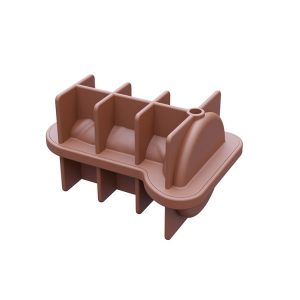 Small Spoof Ice Lattice Mold With Lid Whiskey Ice Maker Self-Sealing Silicone Ice Molds (Light Brown)