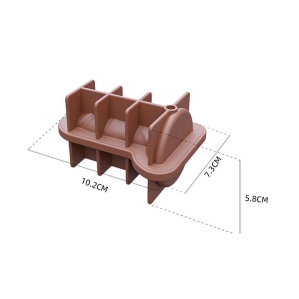 Small Spoof Ice Lattice Mold With Lid Whiskey Ice Maker Self-Sealing Silicone Ice Molds (Light Brown) - Image 5