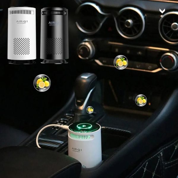 Car Negative Ion Air Purifier Odor Removal Aromatherapy (Black) - Image 10