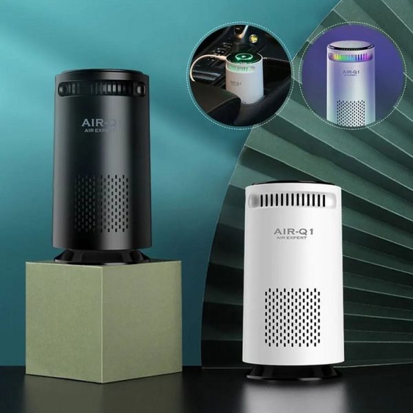 Car Negative Ion Air Purifier Odor Removal Aromatherapy (Black) - Image 2