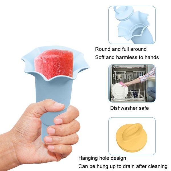 3pcs / Set Foldable Silicone Ice Cream Cone Kids Multifunctional Anti-Dirty Hands Anti-Leak Ice Cream Holder - Image 6