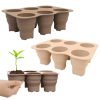 6 Holes Nursery Box Small Vegetable Flower Plant Breathable Growing Tray Silicone Folding Nursery Pot (Brown) - Image 3
