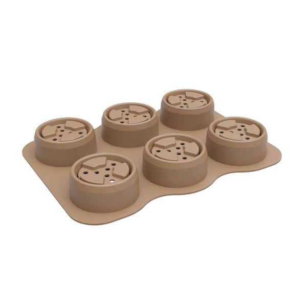 6 Holes Nursery Box Small Vegetable Flower Plant Breathable Growing Tray Silicone Folding Nursery Pot (Brown) - Image 4