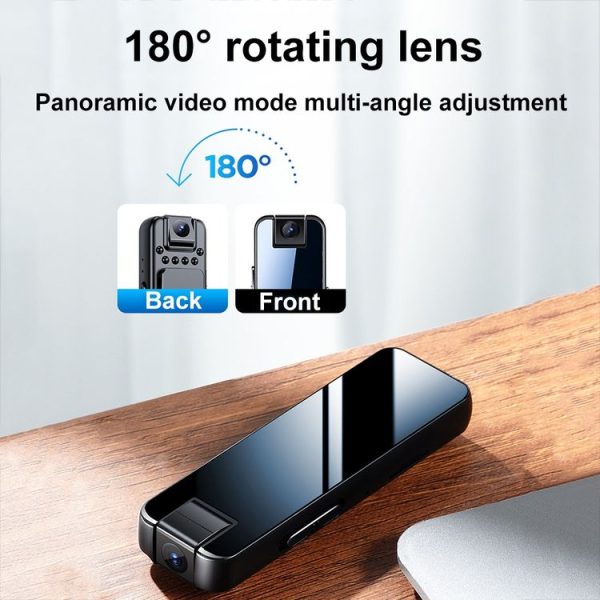 Mrobo D6 1080P Rotating Camera Night Vision Video Recorder With Back Clip, Size: No-memory (Black) - Image 6