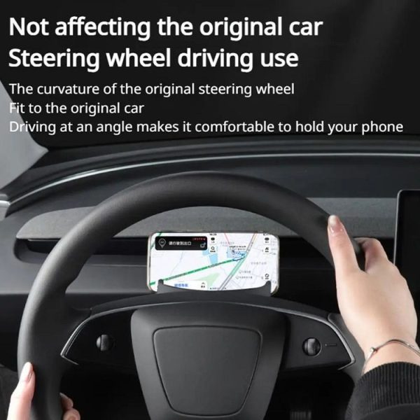 2024 Tesla Model 3 Steering Wheel Silicone Phone Holder - Image 4