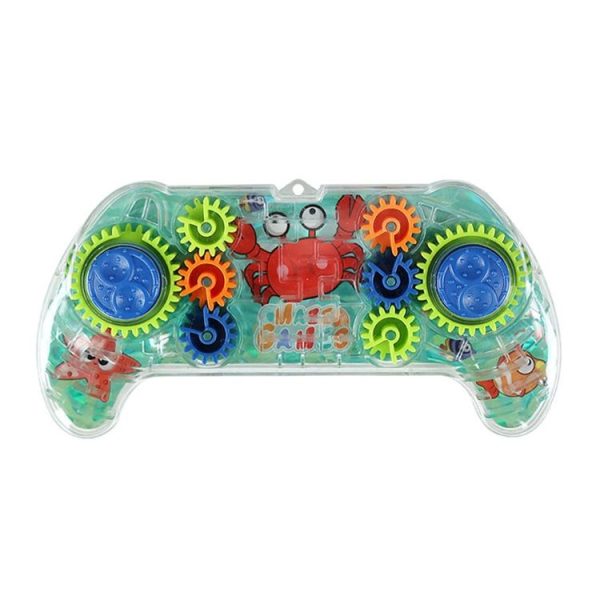 Children Gear Handle Game Console Rollerball Maze Breakout Thinking Exercise Puzzle Toy (Marine Model)