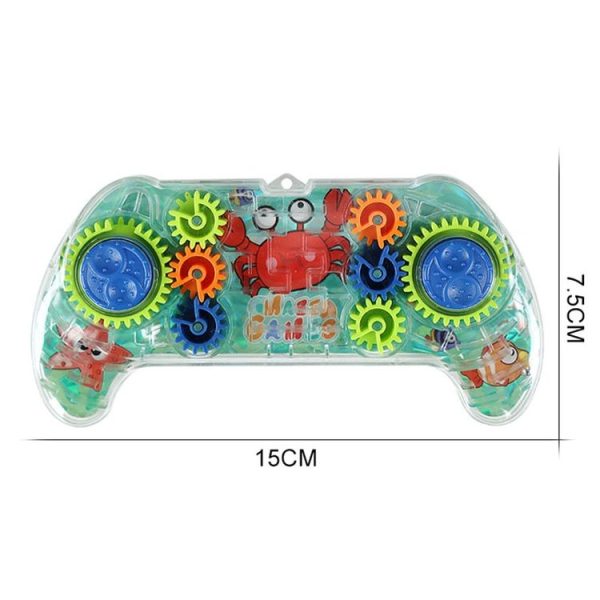 Children Gear Handle Game Console Rollerball Maze Breakout Thinking Exercise Puzzle Toy (Marine Model) - Image 2