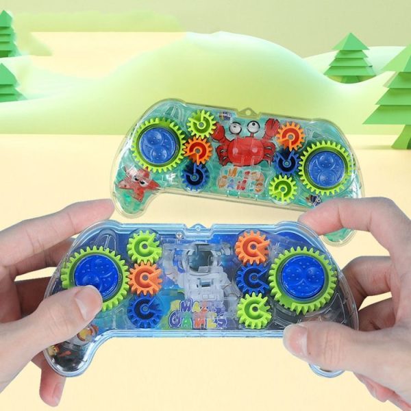Children Gear Handle Game Console Rollerball Maze Breakout Thinking Exercise Puzzle Toy (Marine Model) - Image 3