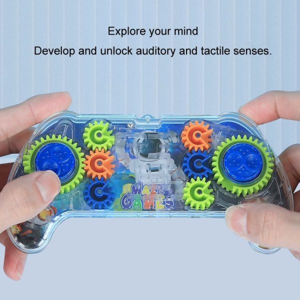 Children Gear Handle Game Console Rollerball Maze Breakout Thinking Exercise Puzzle Toy (Marine Model) - Image 4