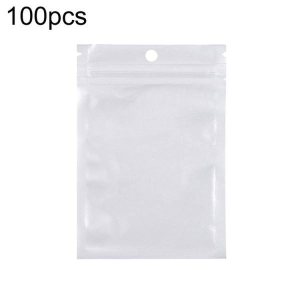 6 x 8cm 100pcs Pearlescent Film Packaging Ziplock Bag Translucent Plastic Self-Sealing Bags