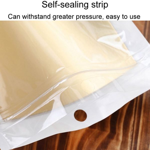 6 x 8cm 100pcs Pearlescent Film Packaging Ziplock Bag Translucent Plastic Self-Sealing Bags - Image 4