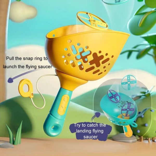 Children Discs Flying Toy Throwing Catapult Disk Dragonfly Outdoor Sports Interactive Toy (Blue) - Image 3
