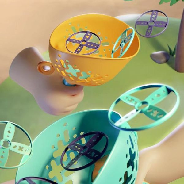 Children Discs Flying Toy Throwing Catapult Disk Dragonfly Outdoor Sports Interactive Toy (Blue) - Image 5