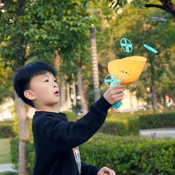 Children Discs Flying Toy Throwing Catapult Disk Dragonfly Outdoor Sports Interactive Toy (Blue) - Image 8
