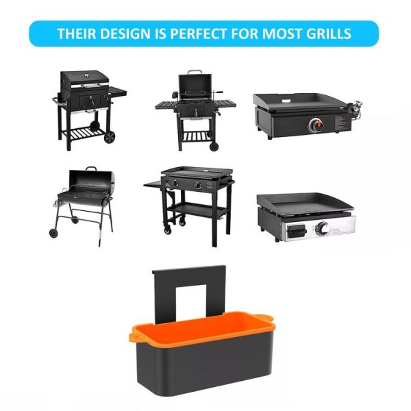 Blackstone Baked Oil Box Silicone Inner Linery Baking Dish Oil Collector Barbecue Cup Pad (Orange) - Image 5