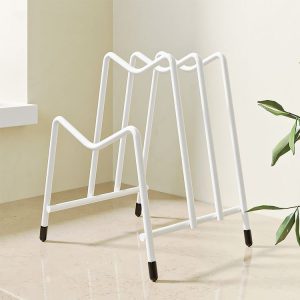 Kitchen Countertop Chopping Board Place Rack Multifunctional Multi-Layer Pot Lid Storage Shelf (White)