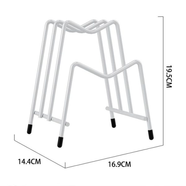 Kitchen Countertop Chopping Board Place Rack Multifunctional Multi-Layer Pot Lid Storage Shelf (White) - Image 3