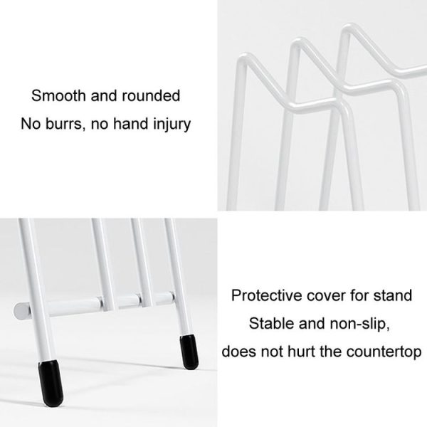Kitchen Countertop Chopping Board Place Rack Multifunctional Multi-Layer Pot Lid Storage Shelf (White) - Image 4