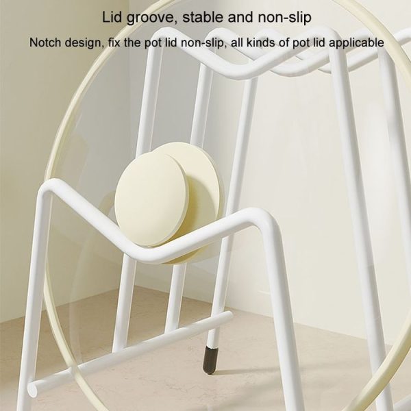 Kitchen Countertop Chopping Board Place Rack Multifunctional Multi-Layer Pot Lid Storage Shelf (White) - Image 6
