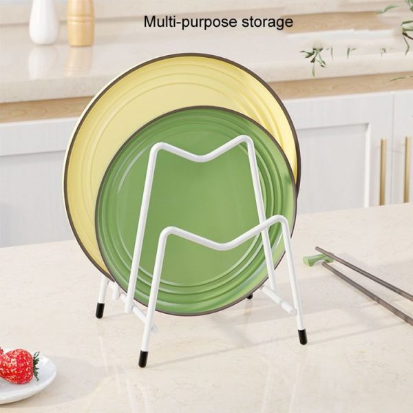 Kitchen Countertop Chopping Board Place Rack Multifunctional Multi-Layer Pot Lid Storage Shelf (White) - Image 7