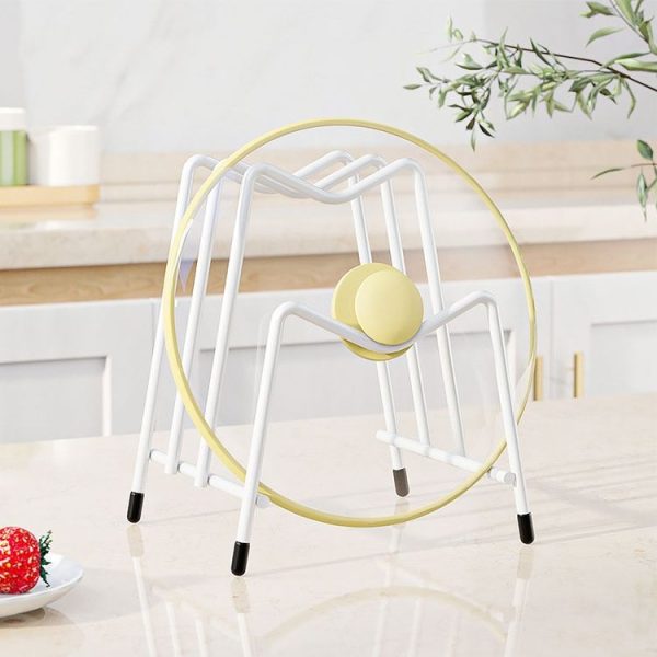 Kitchen Countertop Chopping Board Place Rack Multifunctional Multi-Layer Pot Lid Storage Shelf (White) - Image 8