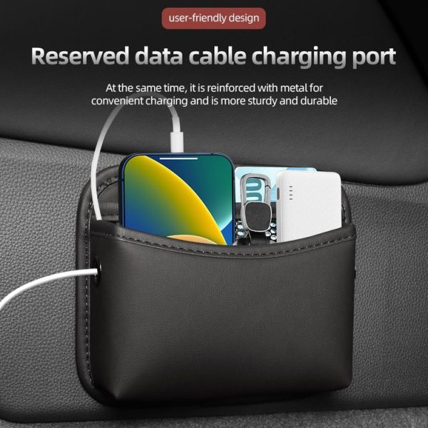 Adhesive Multifunctional Storage Bag for Car Center Console (Black) - Image 10