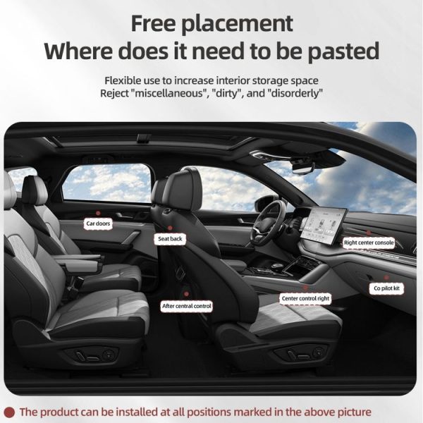 Adhesive Multifunctional Storage Bag for Car Center Console (Black) - Image 6