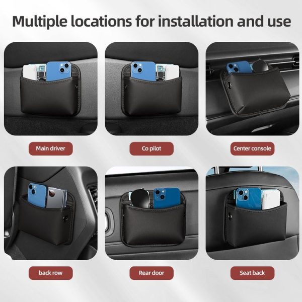 Adhesive Multifunctional Storage Bag for Car Center Console (Black) - Image 7