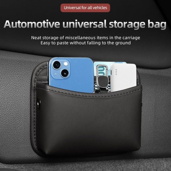 Adhesive Multifunctional Storage Bag for Car Center Console (Black) - Image 8
