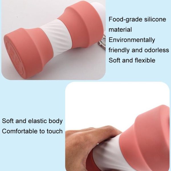 650ml Large Capacity Sports Silicone Water Bottle Foldable Fitness Dumbbell Water Mug (Sky Blue) - Image 4
