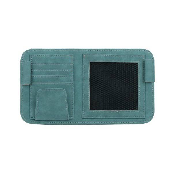 Car Sun Visor Bill Holder Glasses Clip Storage Bag (Blue)