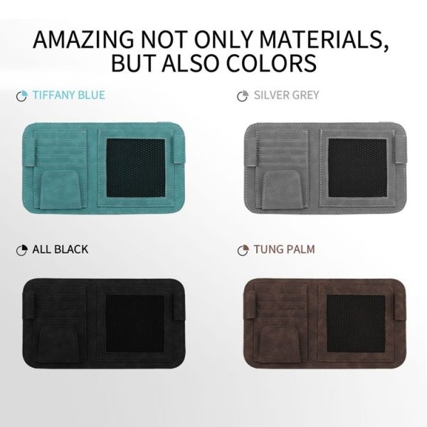 Car Sun Visor Bill Holder Glasses Clip Storage Bag (Blue) - Image 2