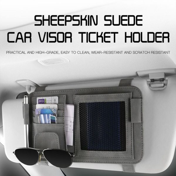 Car Sun Visor Bill Holder Glasses Clip Storage Bag (Blue) - Image 7