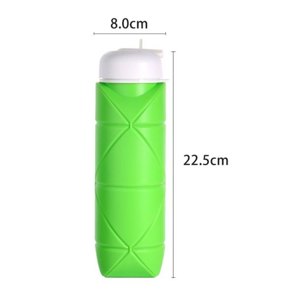 600ml Food Class Silicone Folding Outdoor Water Cup Portable Cycling Water Bottle (Black) - Image 3