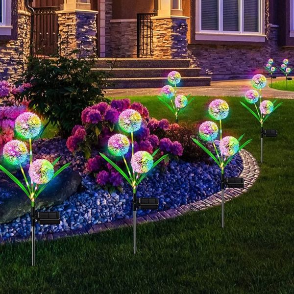 Dandelion Lawn Ground Plug Light Decoration Outdoor Solar LED Garden Lights, Model: 3 Head - Image 2