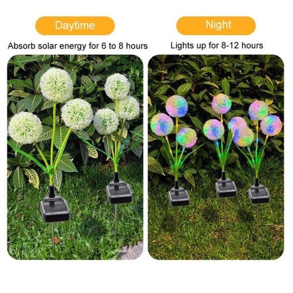 Dandelion Lawn Ground Plug Light Decoration Outdoor Solar LED Garden Lights, Model: 3 Head - Image 3