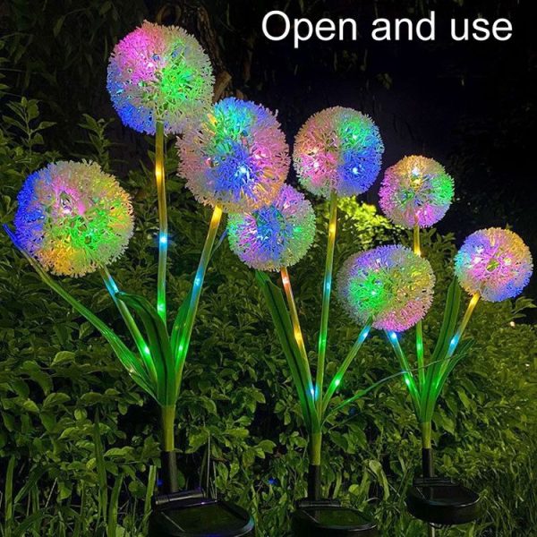 Dandelion Lawn Ground Plug Light Decoration Outdoor Solar LED Garden Lights, Model: 3 Head - Image 6