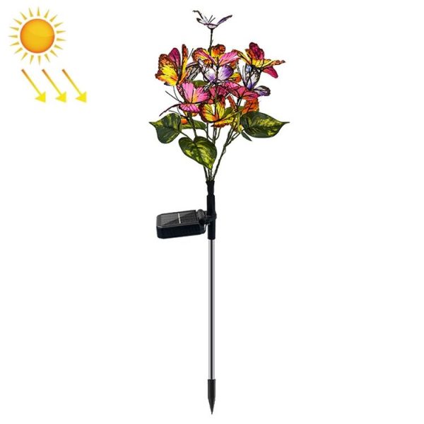 Lawn Ground Plug Light Decoration Outdoor Solar LED Garden Lights, Model: Butterfly Flower