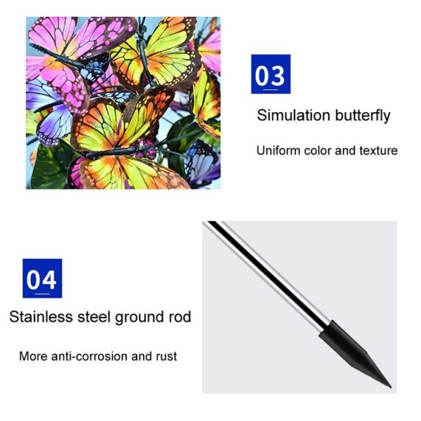 Lawn Ground Plug Light Decoration Outdoor Solar LED Garden Lights, Model: Butterfly Flower - Image 6