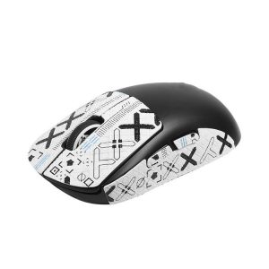 Logitech GPW 2-Generation Mouse Anti-Slip Stickers Absorb Sweat Paste, Color: White Print Half Surround