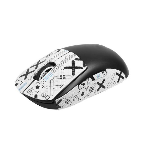 Logitech GPW 2-Generation Mouse Anti-Slip Stickers Absorb Sweat Paste, Color: White Print Half Surround
