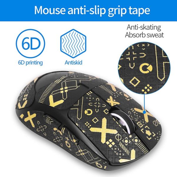 Logitech GPW 2-Generation Mouse Anti-Slip Stickers Absorb Sweat Paste, Color: White Print Half Surround - Image 2