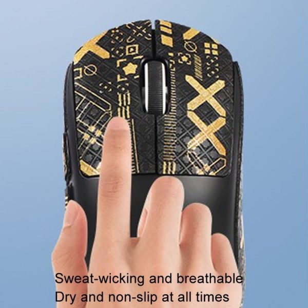 Logitech GPW 2-Generation Mouse Anti-Slip Stickers Absorb Sweat Paste, Color: White Print Half Surround - Image 5