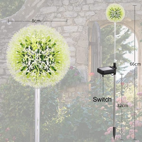 Dandelion Lawn Ground Plug Light Decoration Outdoor Solar LED Garden Lights, Model: Single Head - Image 3