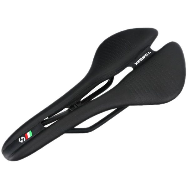 TOSEEK Mountain Bike Saddle Road Bicycle Seat Accessories, Color: Black