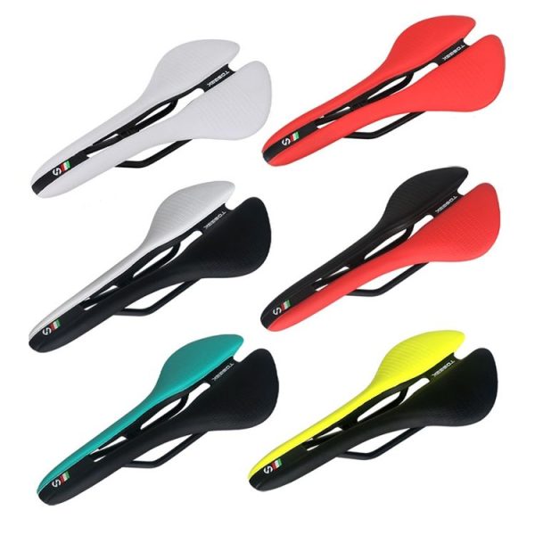 TOSEEK Mountain Bike Saddle Road Bicycle Seat Accessories, Color: Black - Image 2