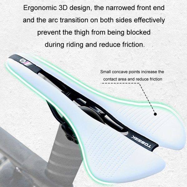TOSEEK Mountain Bike Saddle Road Bicycle Seat Accessories, Color: Black - Image 8