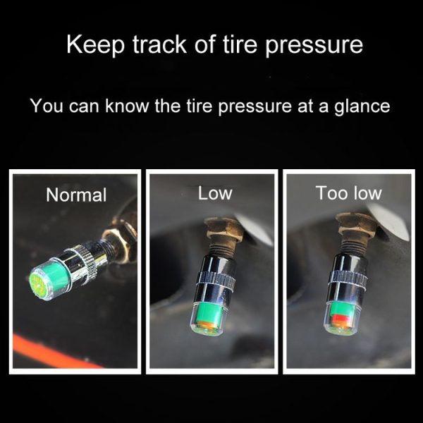 4pcs / Set Vehicle Tire Valve Caps High Precision Tire Pressure Monitoring Warning Cap, Model: Plastic Core - Image 3