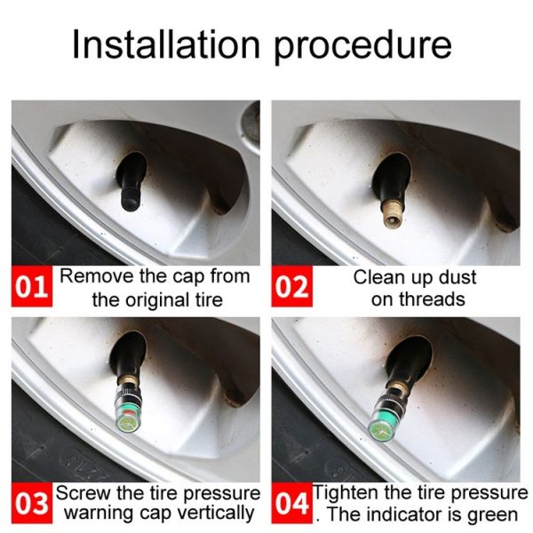 4pcs / Set Vehicle Tire Valve Caps High Precision Tire Pressure Monitoring Warning Cap, Model: Plastic Core - Image 6
